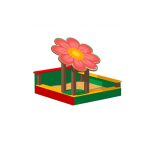 Песочница с навесом Ромашка ИО 523