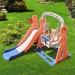 детский игровой комплекс пластиковый с качелей и горкой