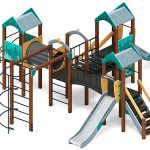 Детский игровой комплекс Дворик детства (Тайга) горка Н1200 ДИК 2.01.4.02-23